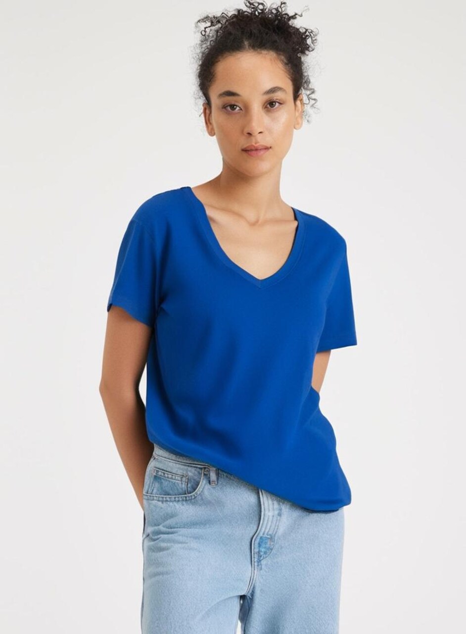 BELLA + CANVAS Women’s Relaxed Short Sleeve V-Neck T-Shirt for Casual Style & Custom Print Feminine Tee